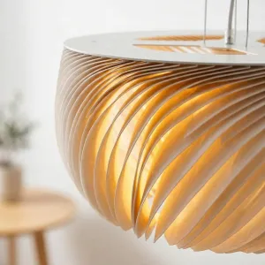 Japandi Pleated White Pendant Light — view 5
