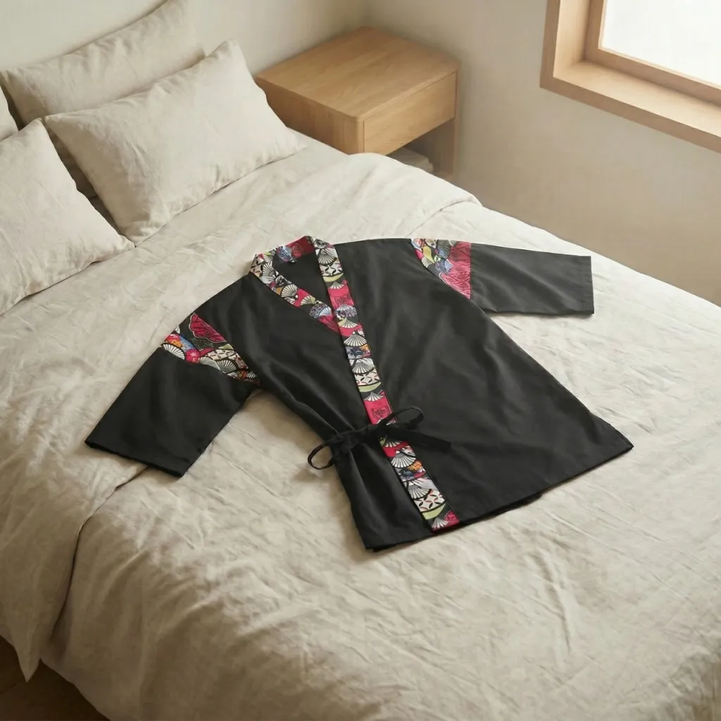 Japandi Printed-Lapel Jacket for Men — a piece designed for serenity