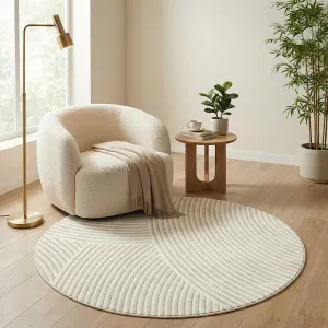 Japandi Round Abstract Relief Rug — view 6