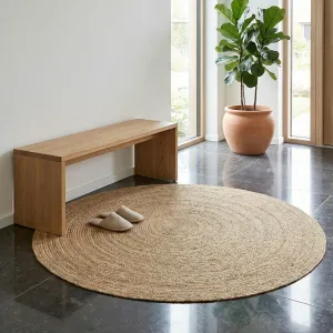 Japandi Round Braided Jute Rug — view 2