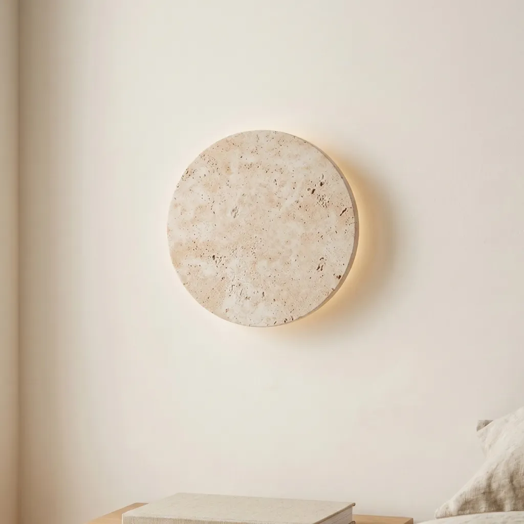Japandi Round Indirect-Light Wall Sconce