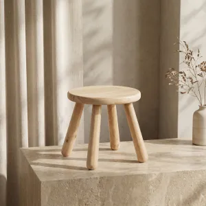 Round Solid Wood Japandi Stool — view 4