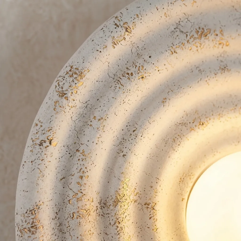 Japandi Round Wavy Resin Wall Sconce — flexible, beautiful styling