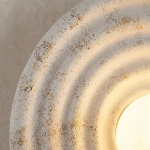 Japandi Round Wavy Resin Wall Sconce — view 4