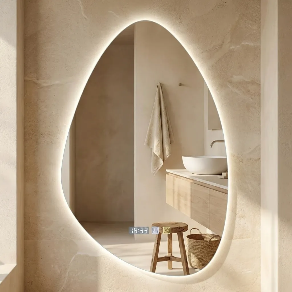 Smart LED Organic-Shape Japandi Mirror