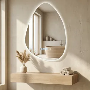 Smart LED Organic-Shape Japandi Mirror — view 3