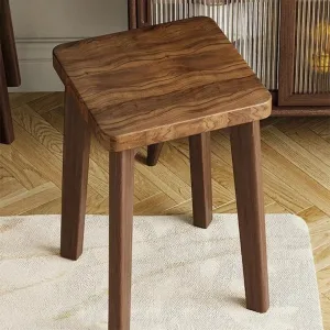 Japandi Square Stool in Natural Wood — view 5