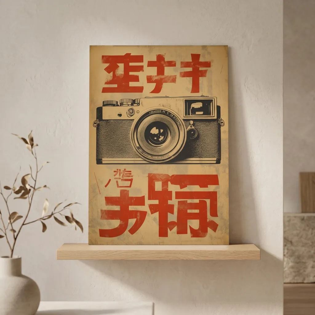 Japandi Vintage Camera Poster