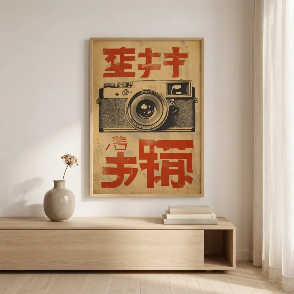 Japandi Vintage Camera Poster — flexible, beautiful styling