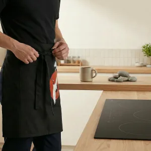 Japandi Waist Apron with Crane Print — view 4