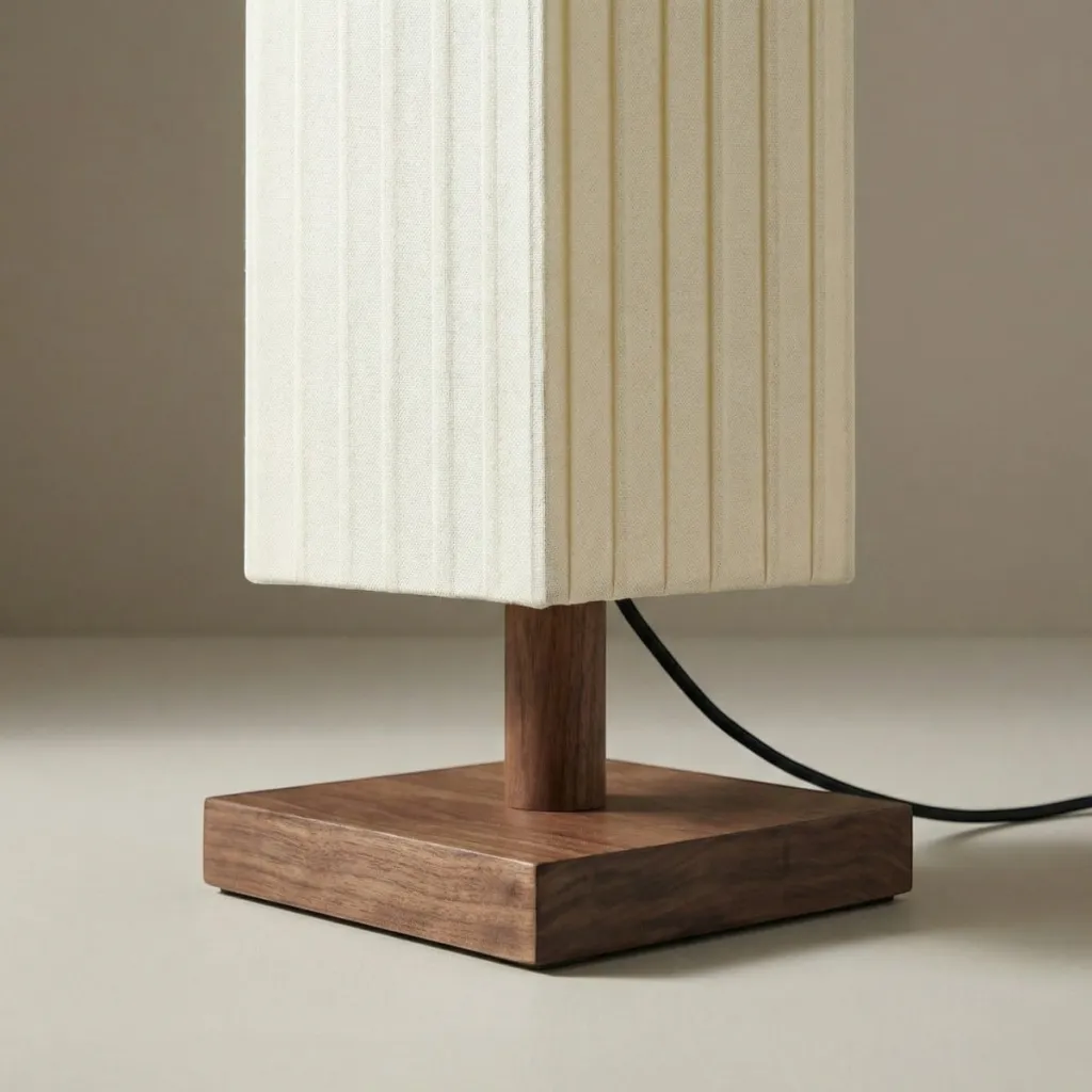 Japandi Column Floor Lamp in Walnut Wood — where minimalism meets durability