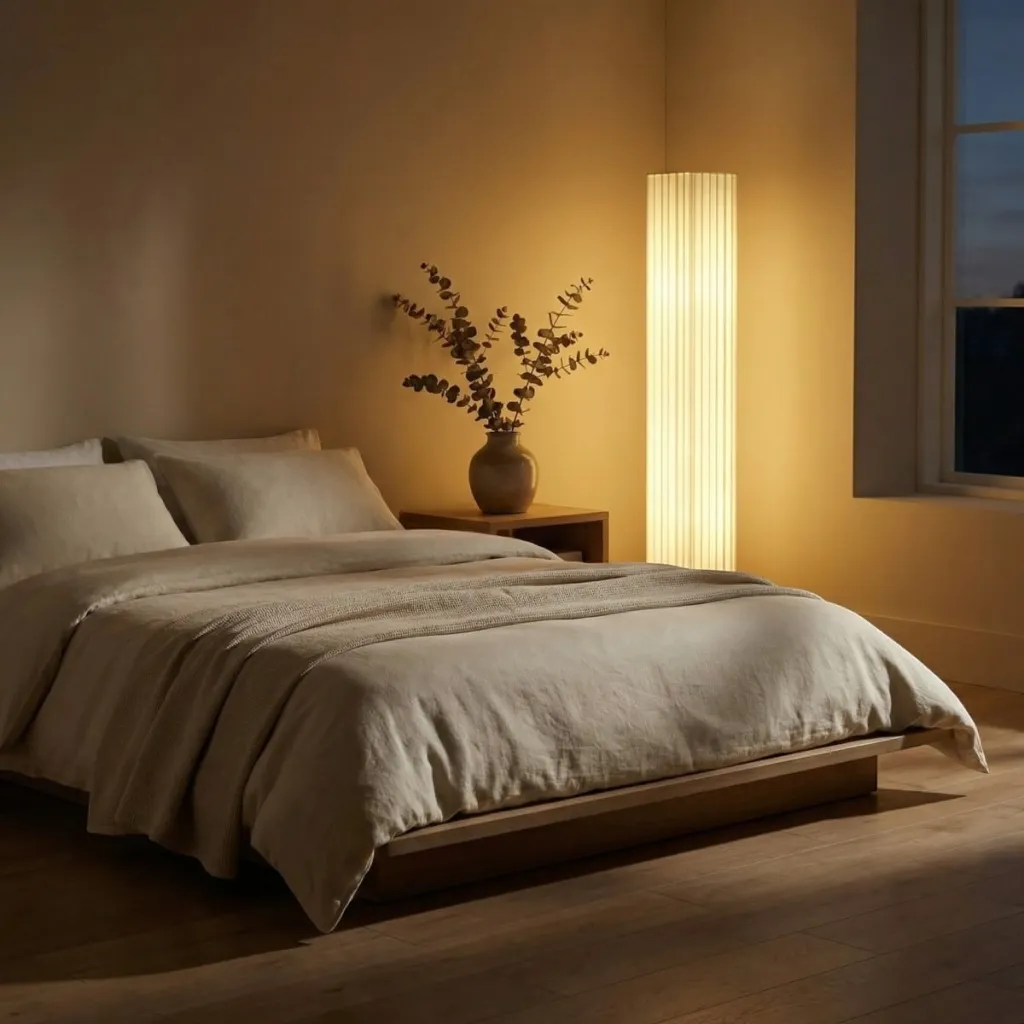 Japandi Column Floor Lamp in Walnut Wood — flexible, beautiful styling