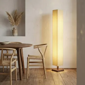 Japandi Column Floor Lamp in Walnut Wood — view 5