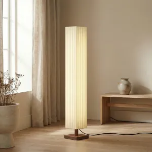 Japandi Column Floor Lamp in Walnut Wood — view 7
