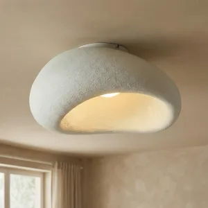 Japandi White Organic-Shape Ceiling Light — view 1