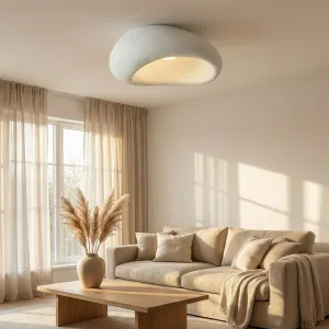 Japandi White Organic-Shape Ceiling Light — view 2