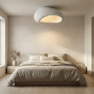 Japandi White Organic-Shape Ceiling Light — view 4