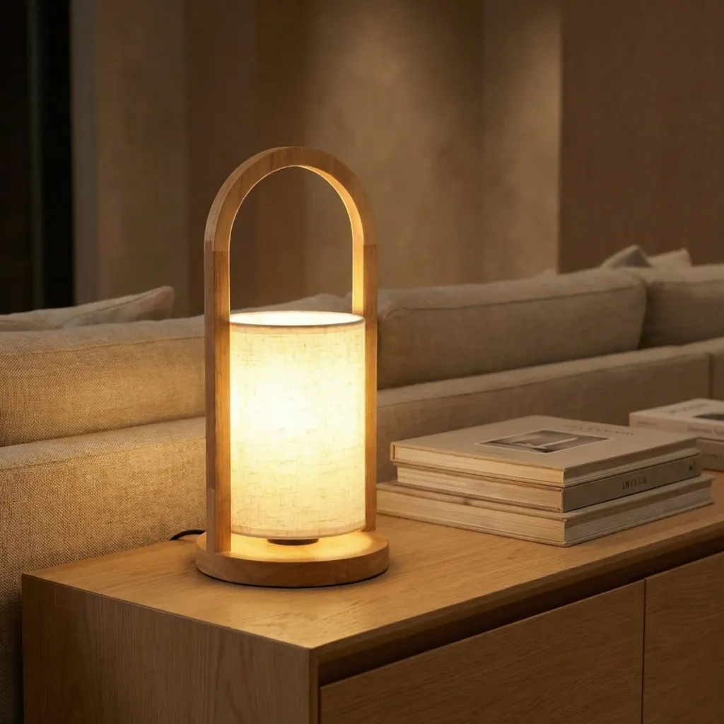 Sleek Japandi Wood Table Lamp — where minimalism meets durability