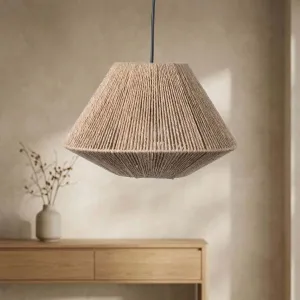 Japandi Woven Lamp Shade in Natural Tone — view 2