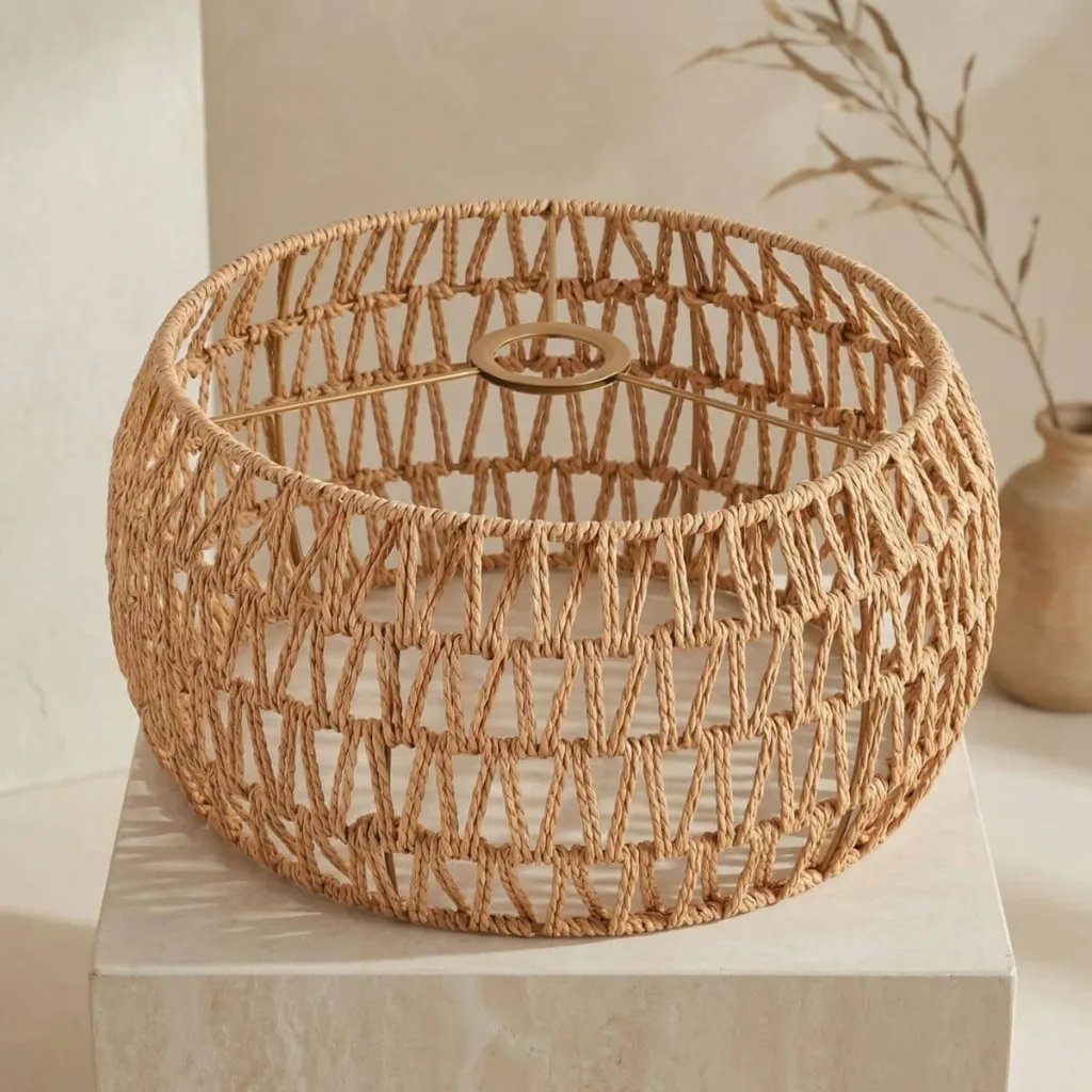 Japandi Woven Rattan Lamp Shade