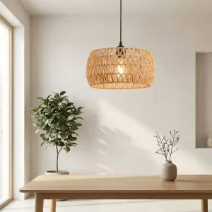 Japandi Woven Rattan Lamp Shade — view 2