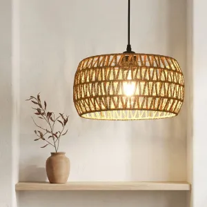Japandi Woven Rattan Lamp Shade — view 3