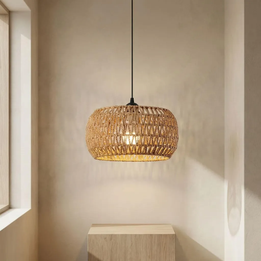 Japandi Woven Rattan Lamp Shade — flexible, beautiful styling