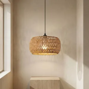 Japandi Woven Rattan Lamp Shade — view 4