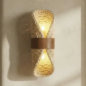 Woven Rattan Japandi Wall Sconce — view 1