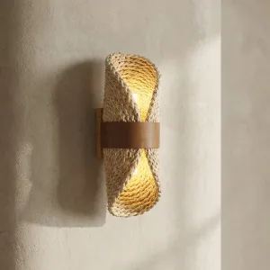 Woven Rattan Japandi Wall Sconce — view 2