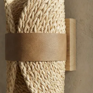 Woven Rattan Japandi Wall Sconce — view 4
