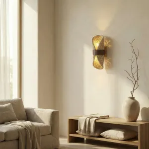 Woven Rattan Japandi Wall Sconce — view 5