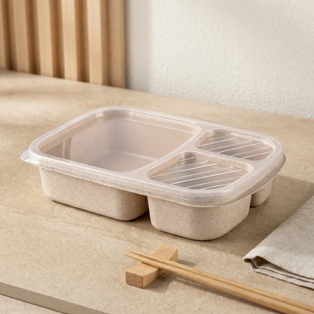 Japanese Bento Box in Pastel Recycled Wheat Fiber