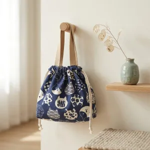 Japanese Cotton Lunch Bag - Cat Print — view 2