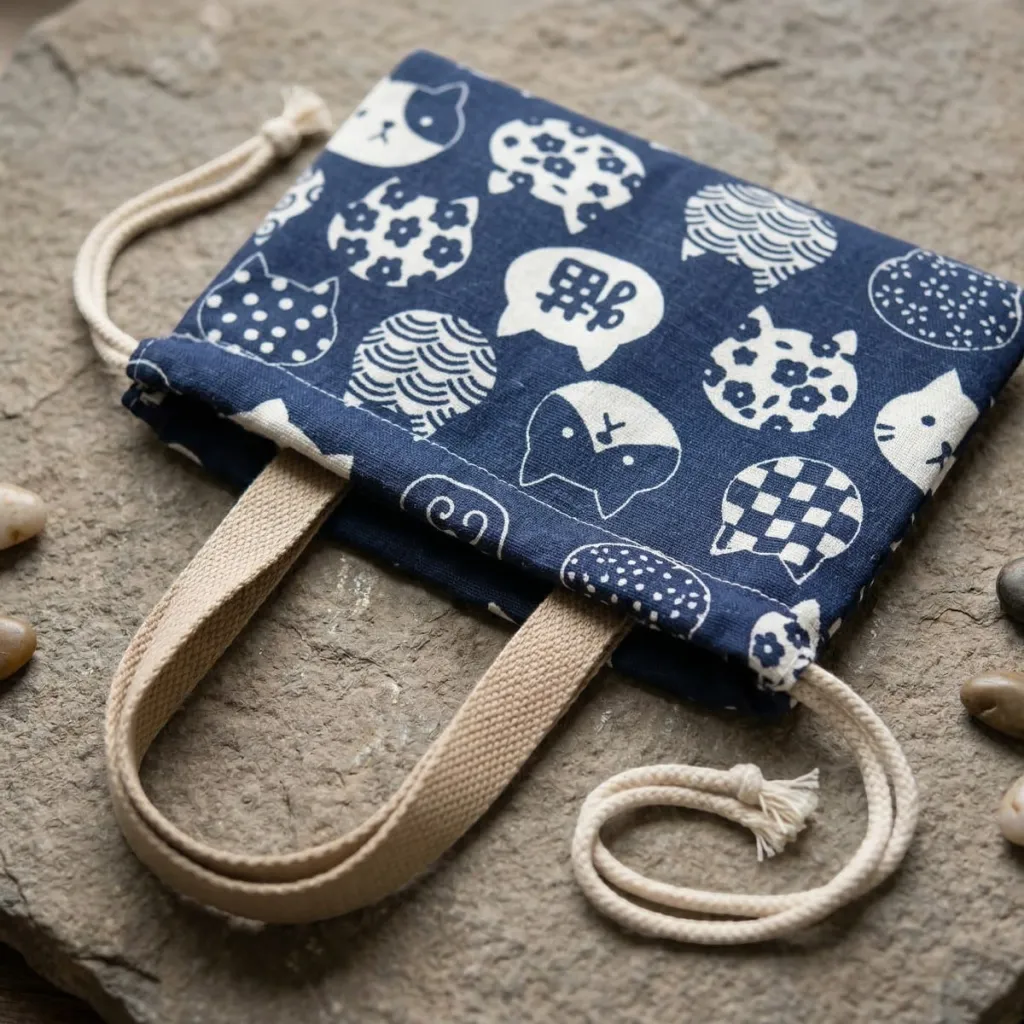 Japanese Cotton Lunch Bag - Cat Print — where minimalism meets durability