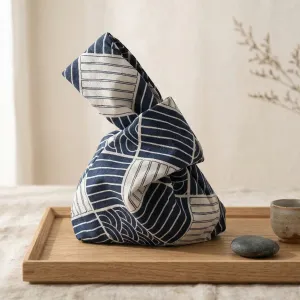Japanese Furoshiki Knot Bag - Indigo Cotton — view 1