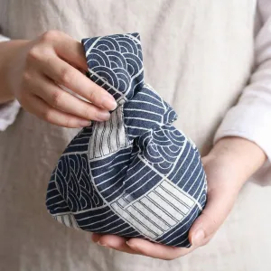 Japanese Furoshiki Knot Bag - Indigo Cotton — view 3