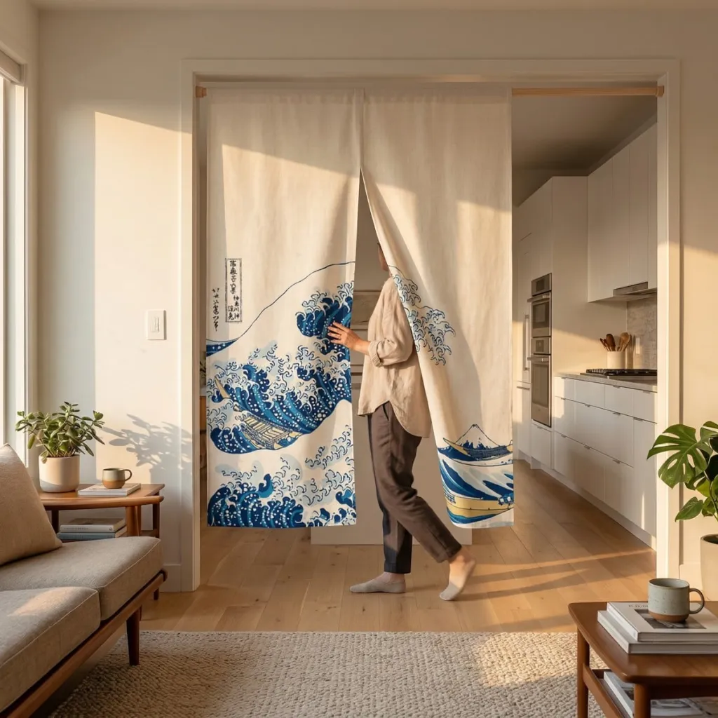 Japanese Double Great Wave Curtain — a piece designed for serenity
