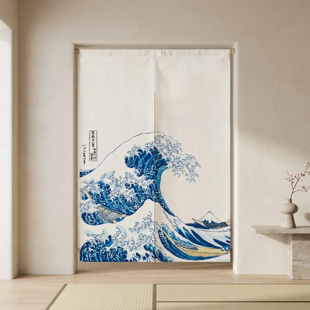 Japanese Double Great Wave Curtain — where minimalism meets durability