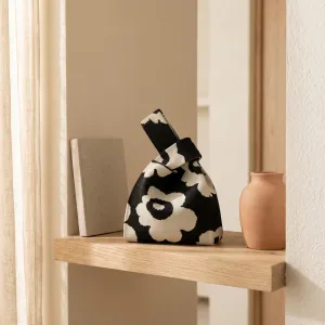 Japanese Kinchaku Knit Bag - Floral Pattern — view 2