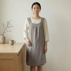 Japanese Linen and Cotton Apron with Crossback Straps — view 1