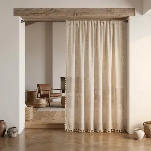 Japanese Linen Fringe Curtain Panel — view 5