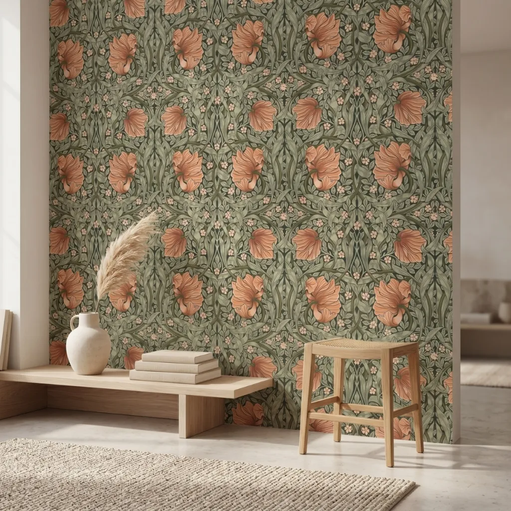 Botanical Japanese Peony Wallpaper