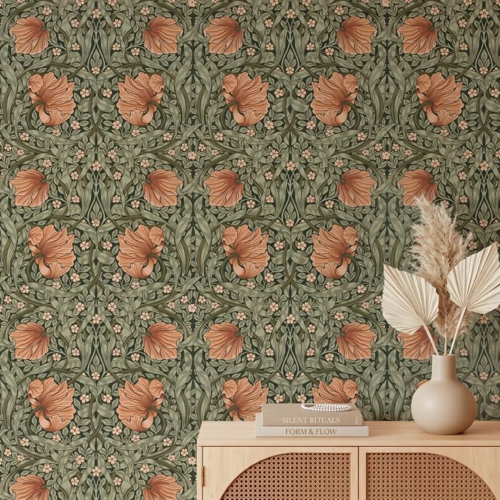 Botanical Japanese Peony Wallpaper — where minimalism meets durability
