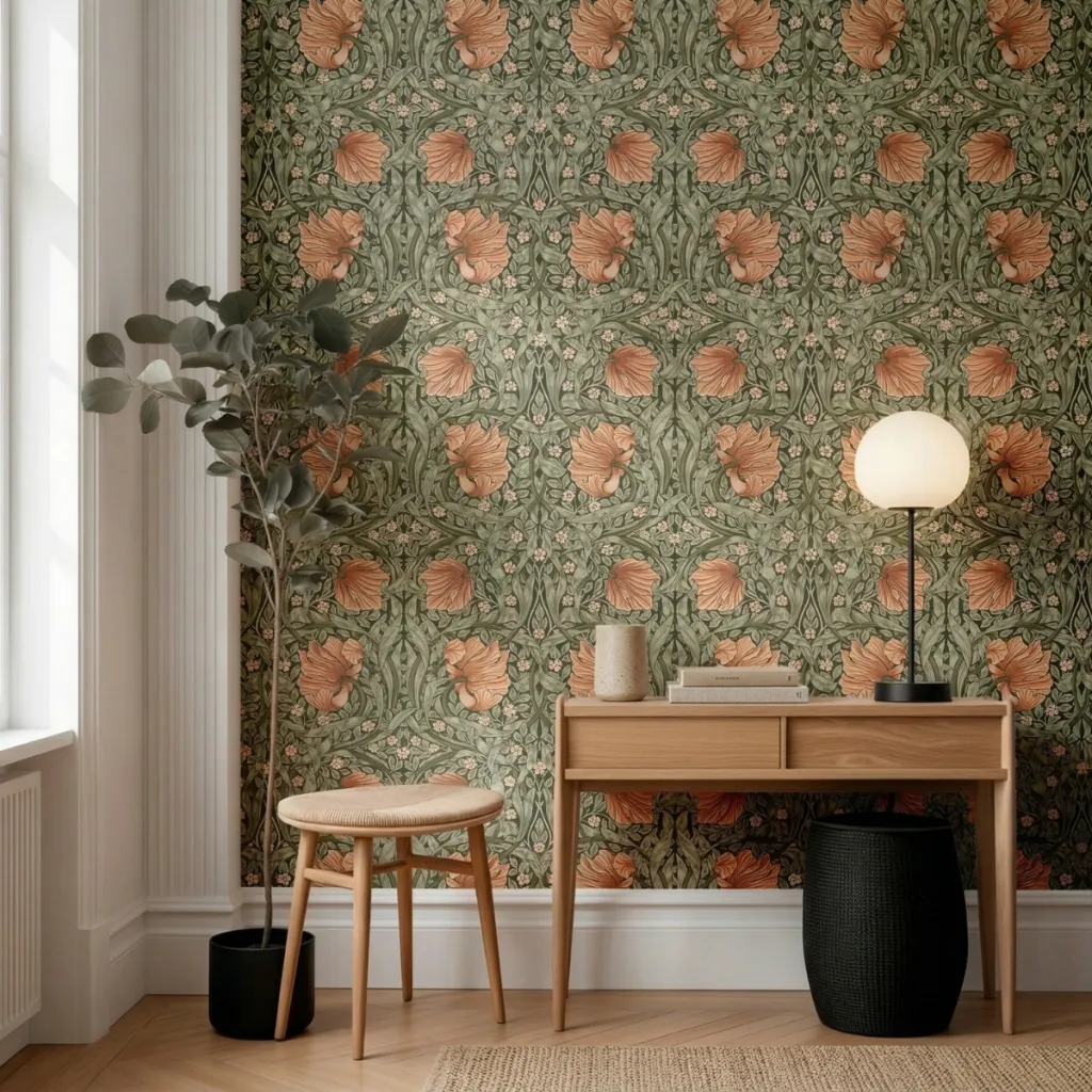 Botanical Japanese Peony Wallpaper — flexible, beautiful styling
