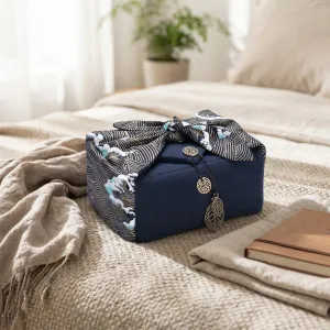 Japanese Quilted Tea Service Bag - Hokusai Waves — view 5