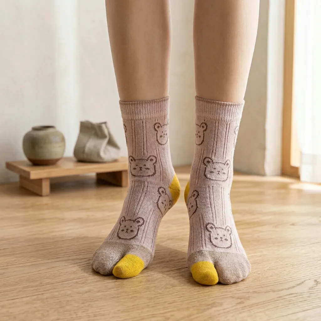 Set of 5 Pairs of Japanese Tabi Socks for Kids