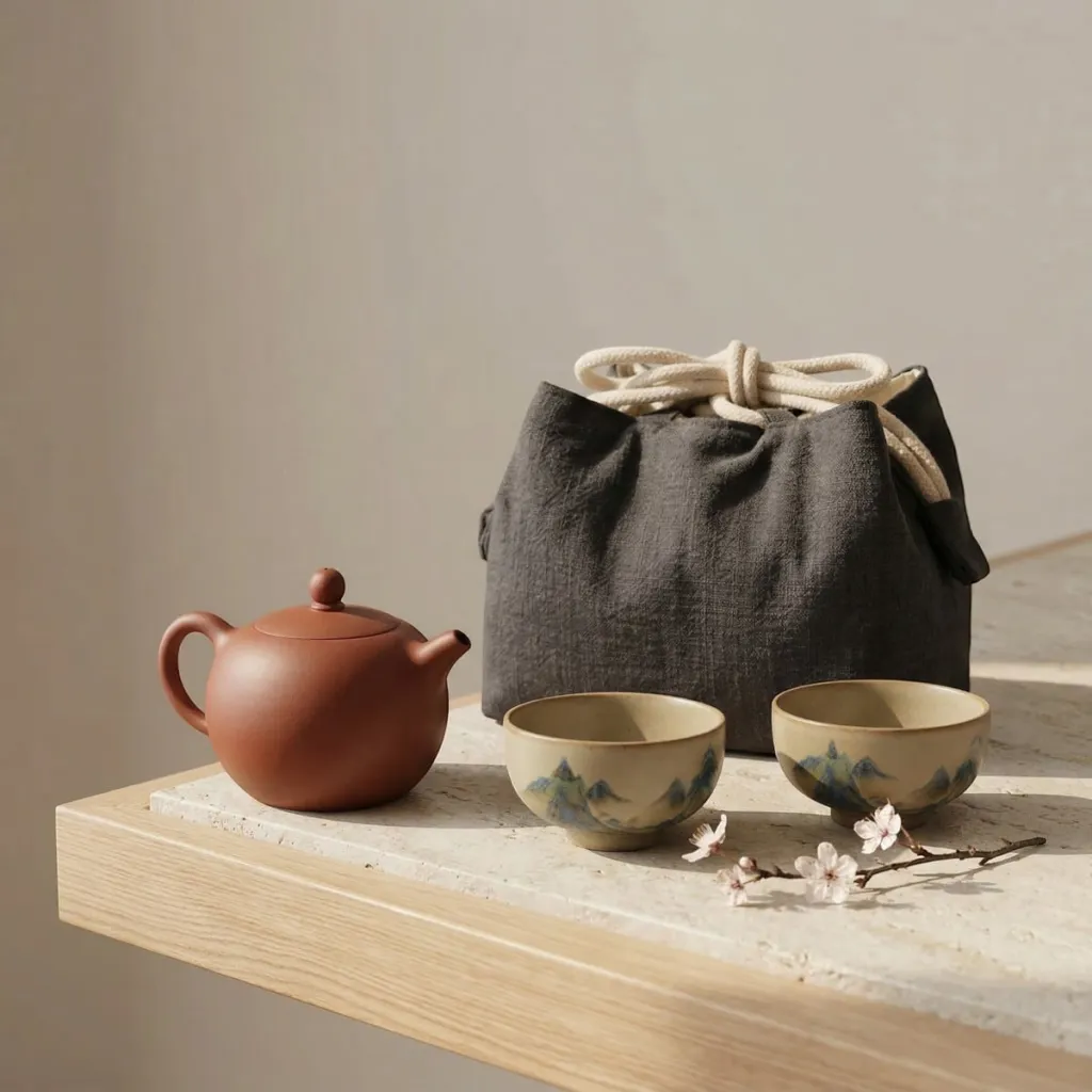 Japanese Tea Service Storage Bag — a piece designed for serenity