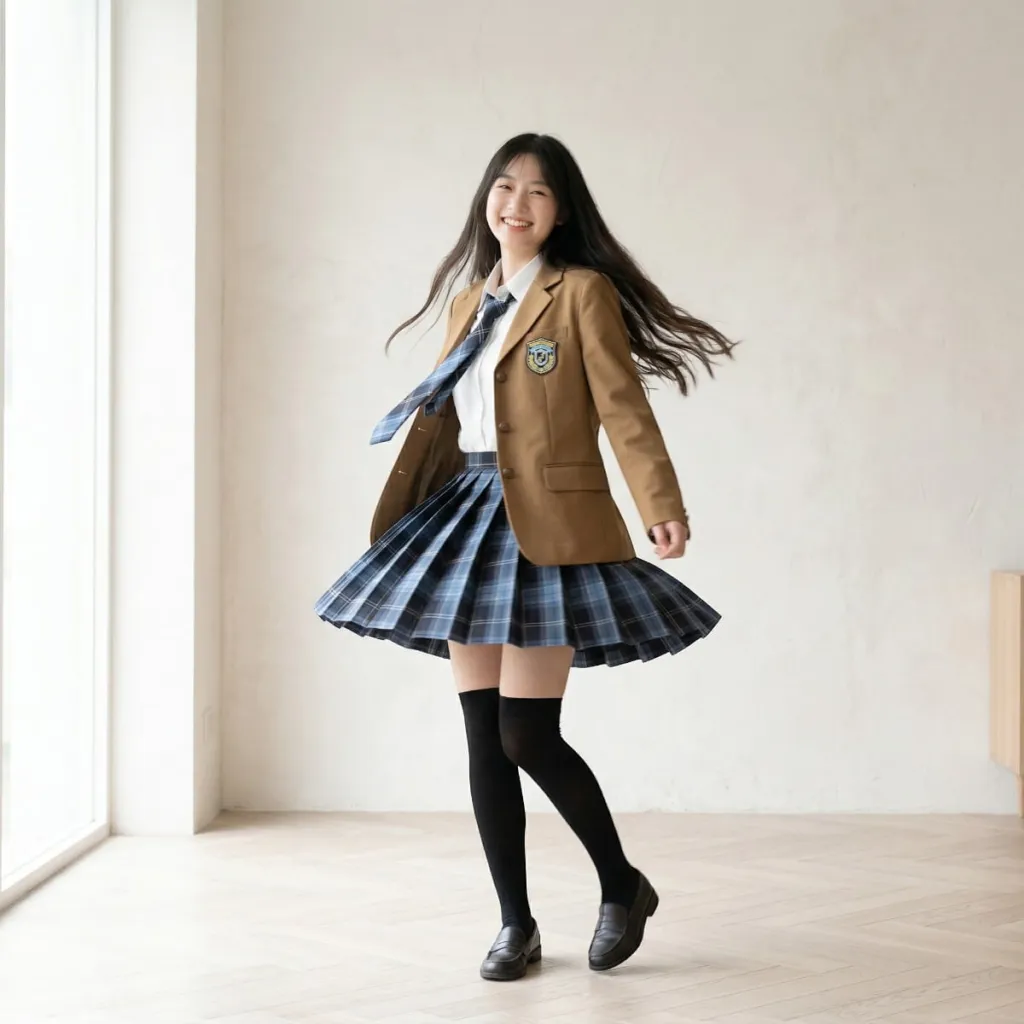 Japanese School Uniform Blazer and Plaid Skirt for Girls — a piece designed for serenity