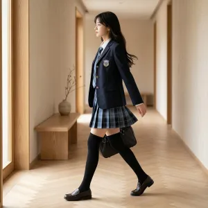 Japanese School Uniform Blazer and Plaid Skirt for Girls — view 5